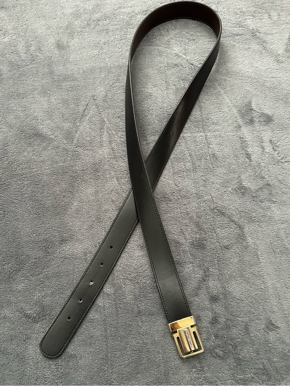 Vintage Pierre Cardin Reversible Black Brown Leather Belt Gold Silver Buckle